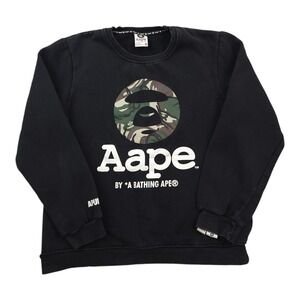 Bape‎ A Bathing Ape Moon Face Camo Sweatshirt Boys XL